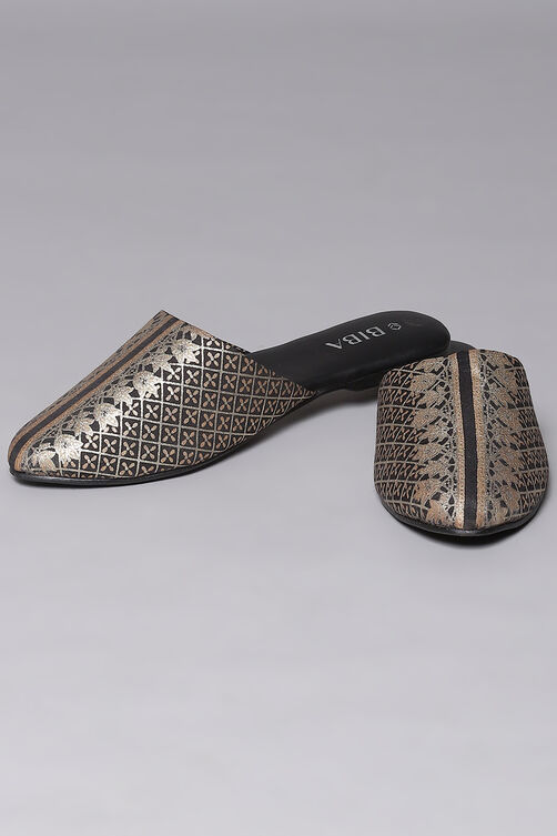 Black Fabric Formal Mules at Biba India