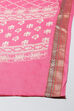 Pink Cotton Screen Print Unstitched Suit Set image number 3