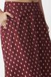 Maroon Art Silk Foil Printed Flared Skirt image number 1
