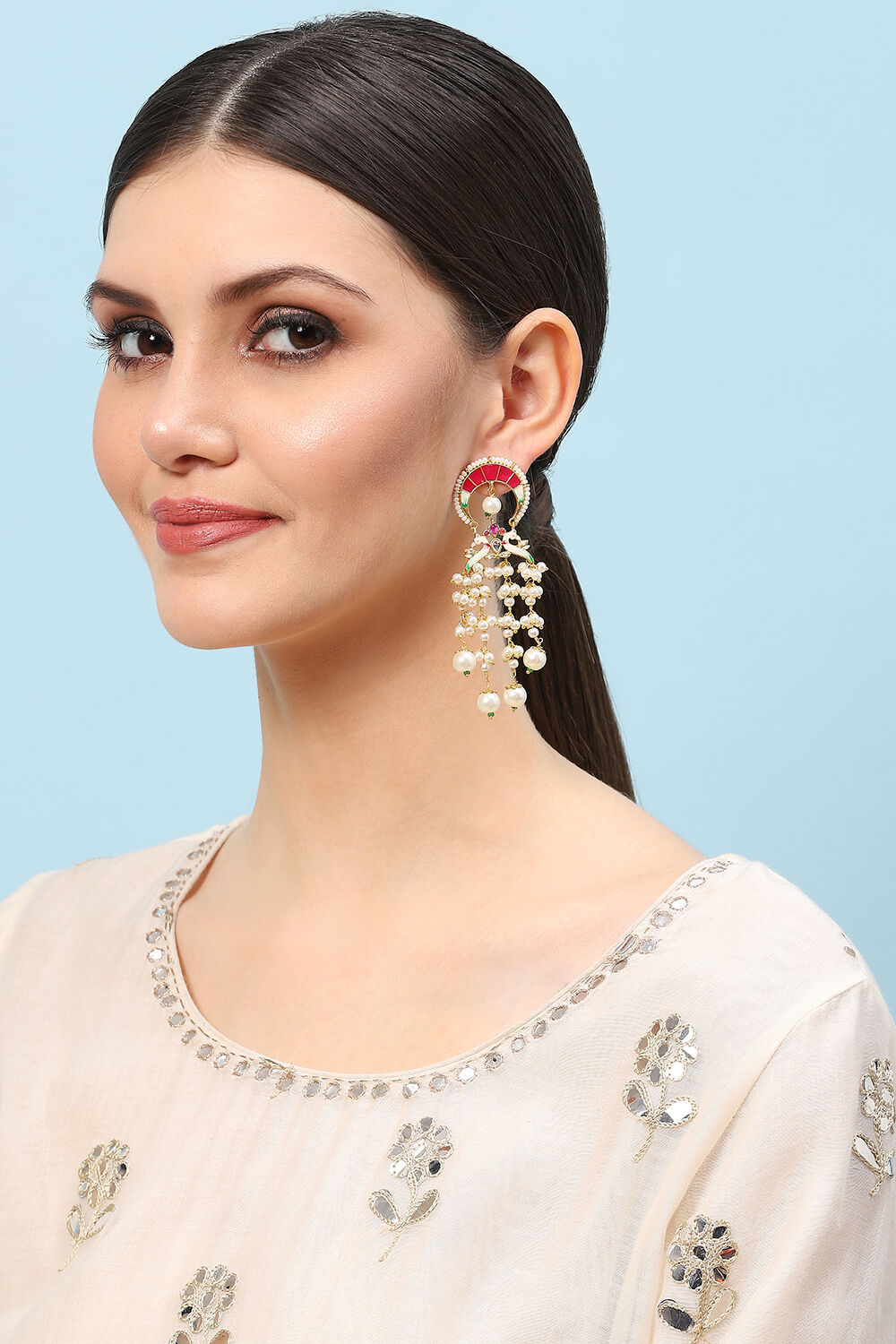 Pink Brass Earrings image number 3