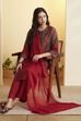 Rust Viscose Blend Straight Suit Set image number 0