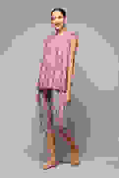 Purple Rayon Printed 2 Piece Sleepwear Set image number 3