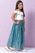 Teal Viscose Lehenga Set image number 5