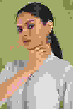 Navy Brass Jhumka image number 3