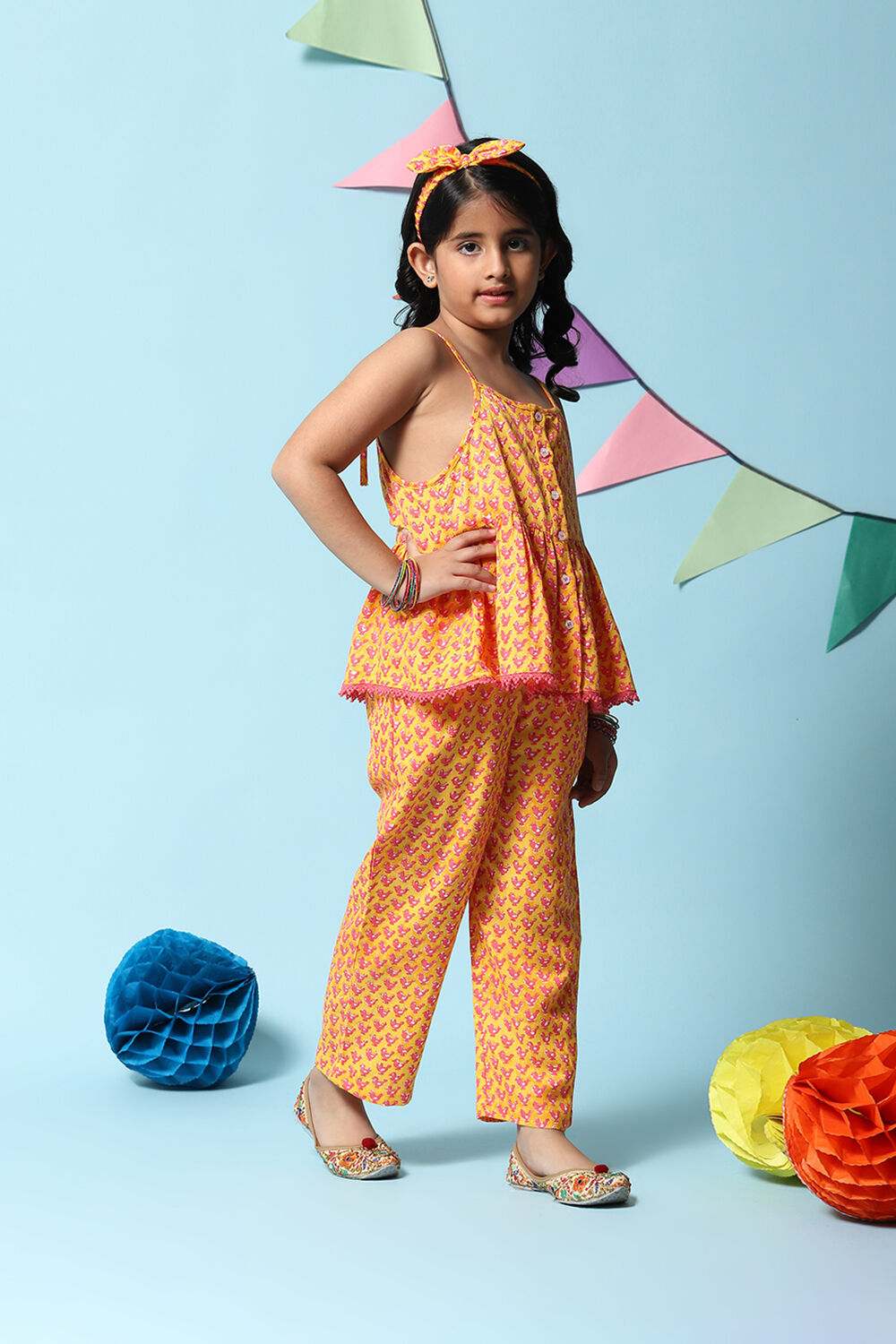 Yellow Rayon Straight 2 Piece Set image number 6