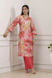 Pink Viscose Blend Straight Suit Set image number 0