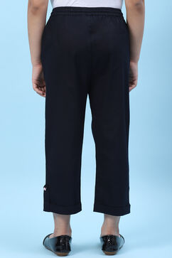 Black Cotton Solid Pant image number 4