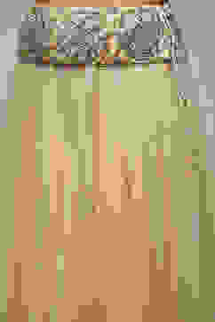 Beige Nylon Front Open Embroidered Kurta Lehenga Set image number 2