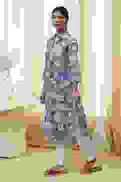 Blue Pure Cotton Floral Straight Kurta image number 2