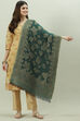 Emerald Green Acrylic Yarndyed Dupatta image number 2