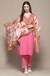 Pink Cotton Straight Suit Set image number 0