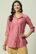 Pink  LIVA Straight Printed Shirt