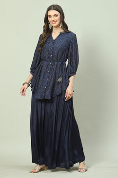 Navy LIVA Co-ord Set image number 0