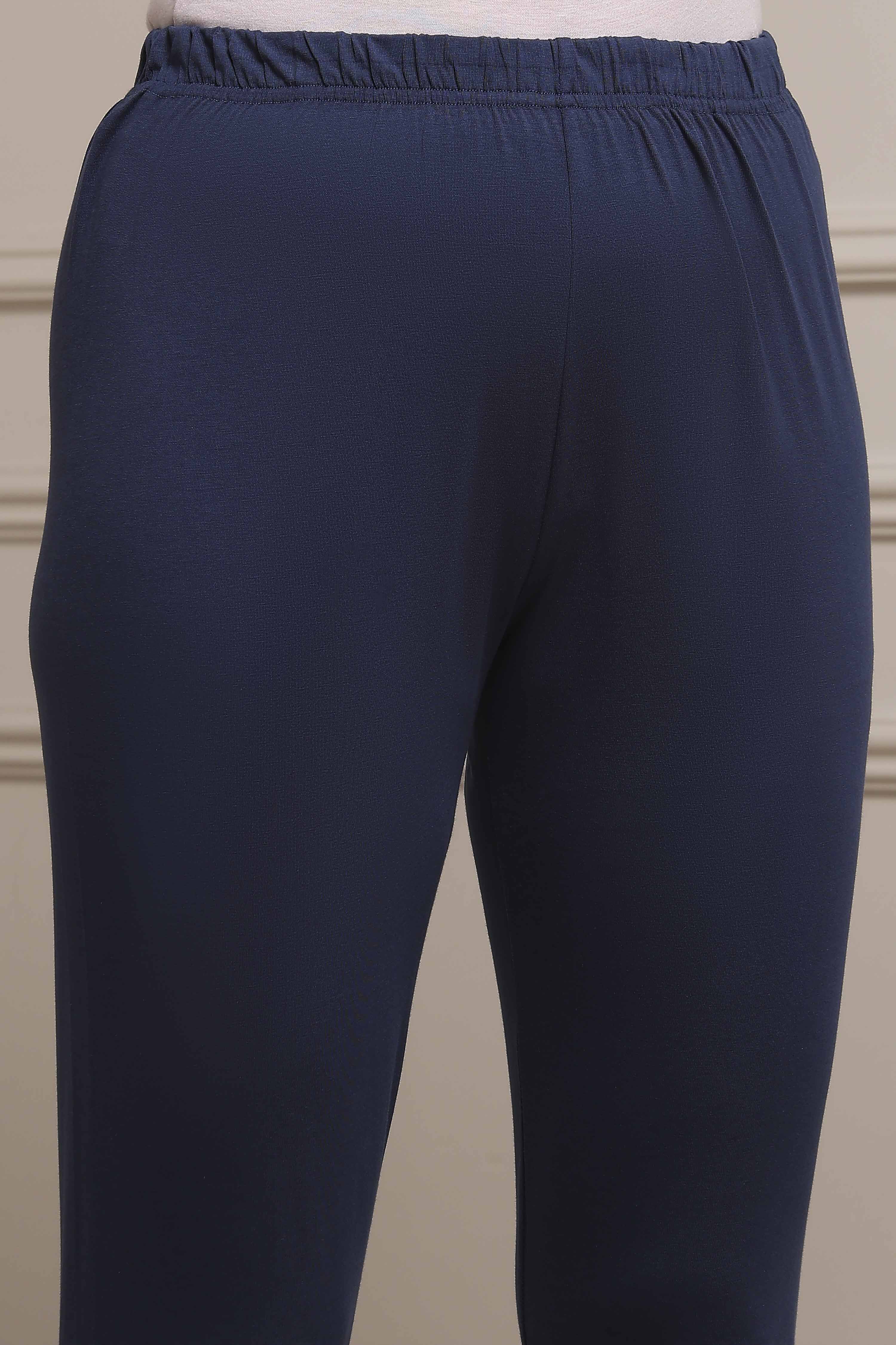 Navy Cotton Anarkali Printed Suit Set image number 2