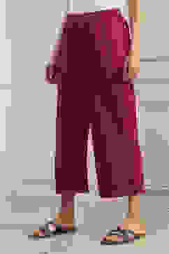 Pink Cotton Straight Palazzos image number 2