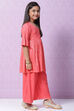 Lime Yellow Rayon Flared Printed Kurta image number 5