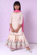 Cream Cotton Sharara Kurta Sharara Suit Set image number 0