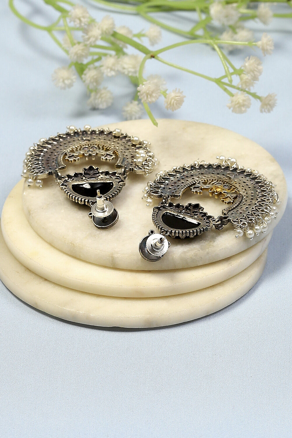 Black Stone Earrings image number 2