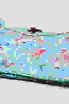 Blue Cotton Printed Blouse And Sharara t With Net Dupatta image number 1