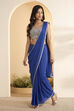 Cobalt Blue Poly Lurex Gathered Saree image number 0