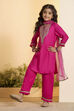 Pink Yoke Design A-Line Kurta Set image number 3