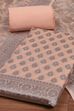 Beige Cotton Printed Embroidered Unstitched Suit Set image number 1