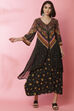 Black Art Silk Fusion Dress