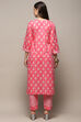 Pink Cotton Unstitched Suit set image number 6