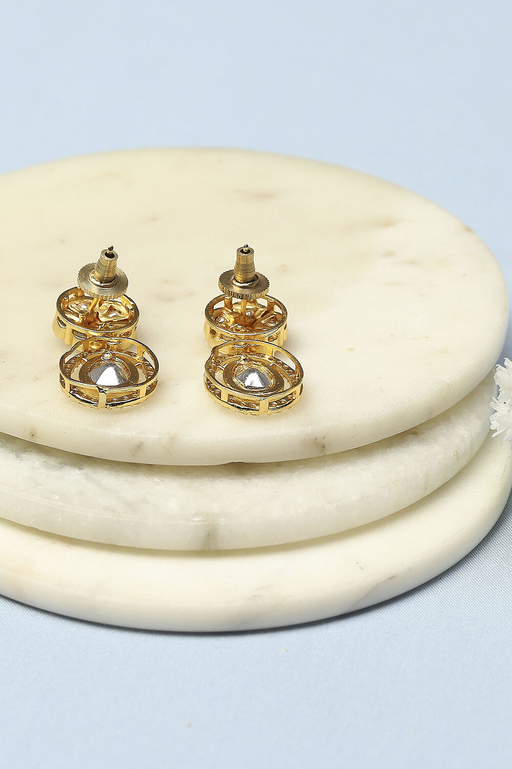 Gold Kundan Festive Drop & Danglers image number 2