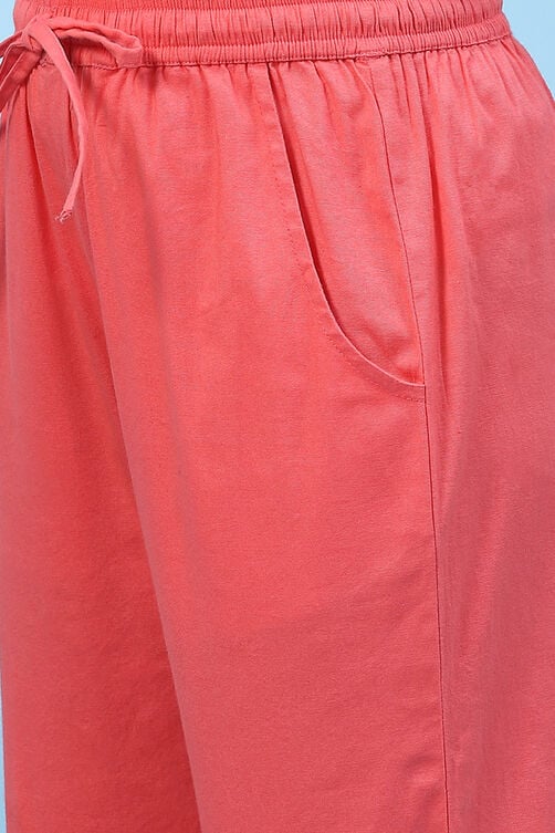 Coral Cotton Solid Pant image number 1
