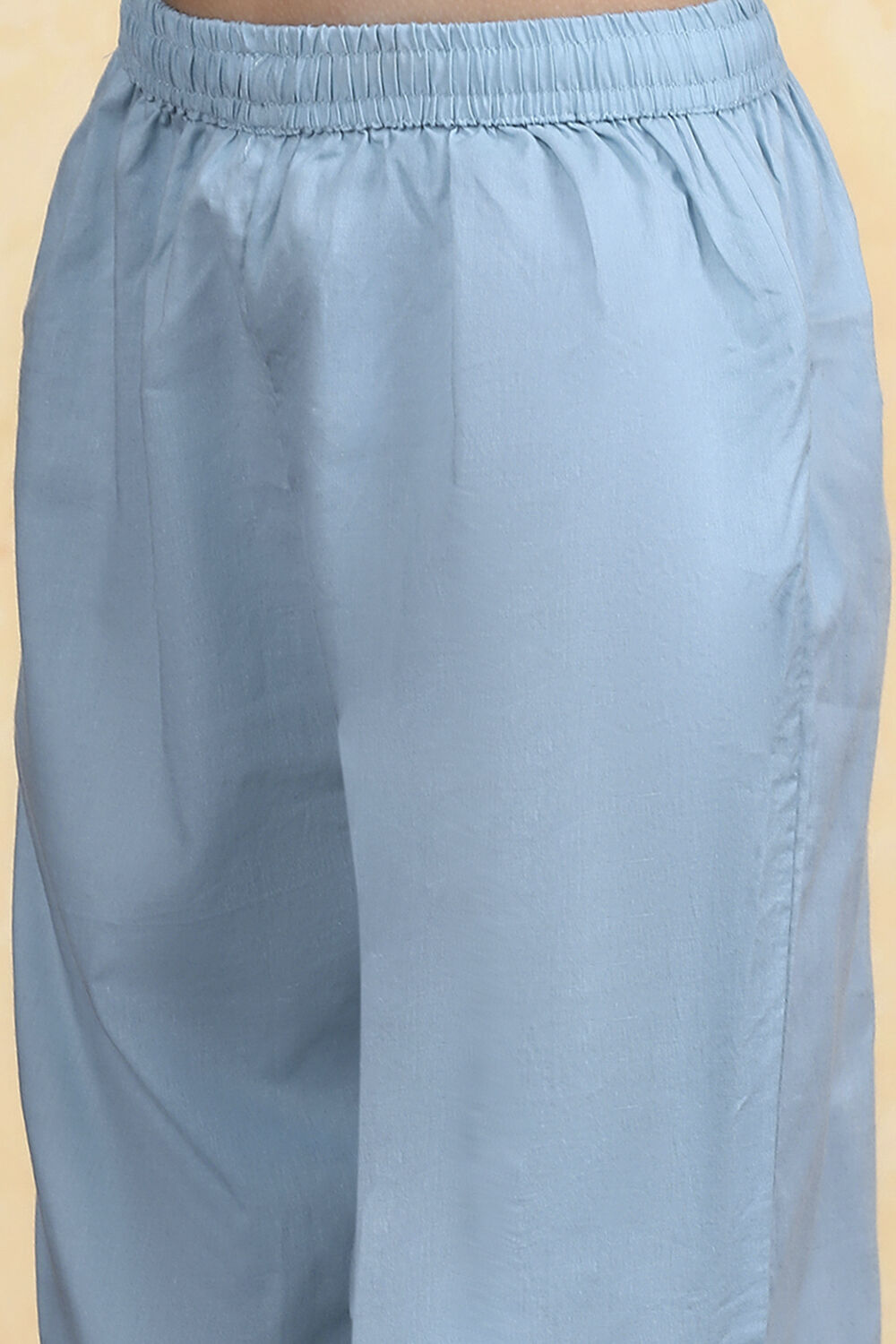 Blue Cotton Printed Anarkali Suit Set image number 2