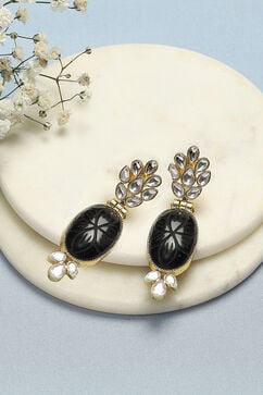 Gold Black Brass earrings image number 0