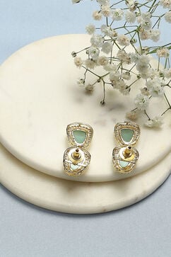 Mint Green Brass earrings image number 2