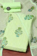 Sea Green Cotton Blend Unstitched Suit Set image number 0