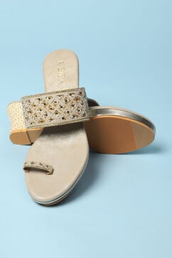 Gold Embellished Sandals image number 3