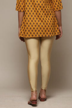 Dull Gold Spandex Solid Leggings image number 4