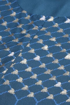 Blue Rayon Straight Kurta Pant Suit Set image number 1