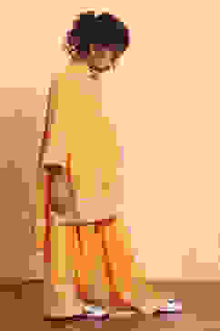 Yellow Polyester Blend Flared Suit Set image number 5