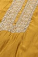 Yellow Chanderi Hand Embroidered Unstitched Suit Set