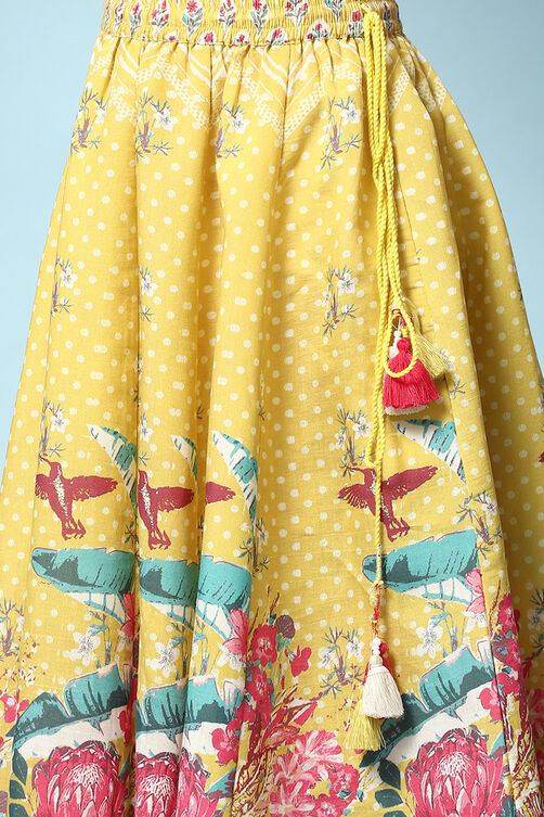 Yellow Viscose Short Top Lehenga Set image number 2