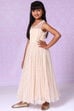 Beige Nylon A Line Gown image number 2
