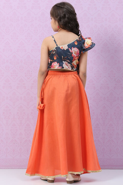 Peach Art Silk Lehenga Set image number 4