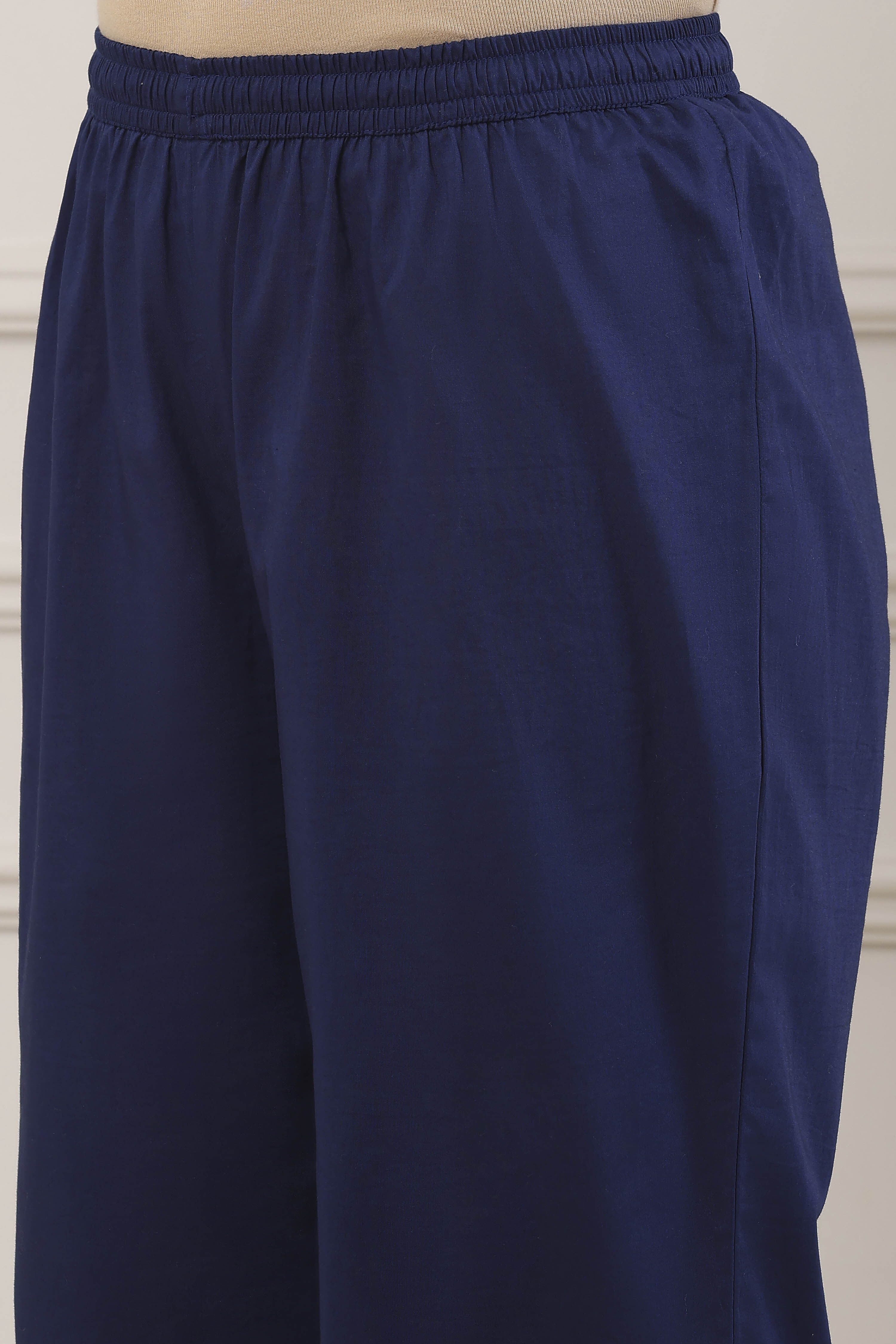 Blue Cotton Anarkali Suit Set image number 2