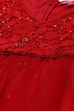 Red Nylon Layered Embroidered Dress image number 1