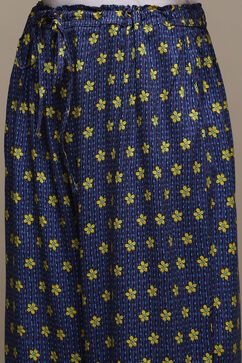 Navy Rayon Straight Palazzo image number 1