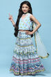 White Cotton Straight Lehenga Set image number 4