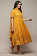 Yellow Voile Anarkali Kurta Churidar Suit Set image number 6