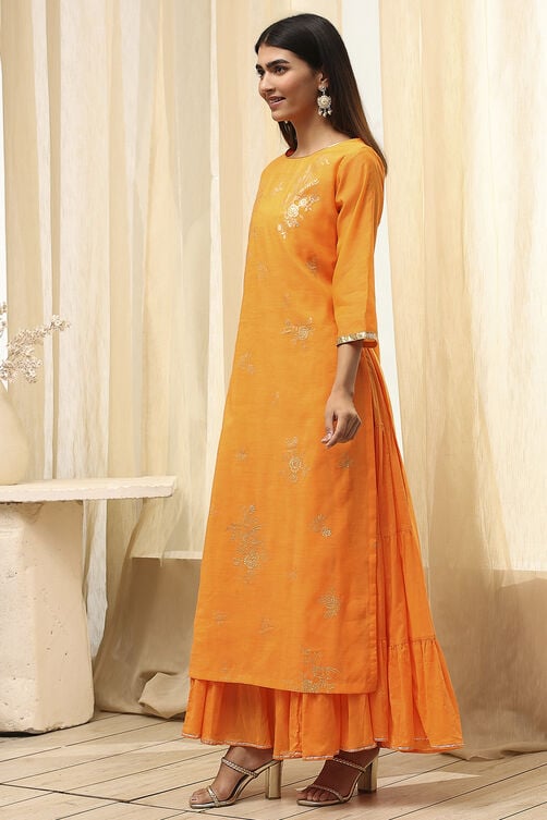 Black Poly Chanderi  Dress image number 3