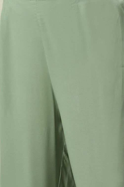 Sage Green Printed Straight Kurta Slim Pants Suit Set image number 2