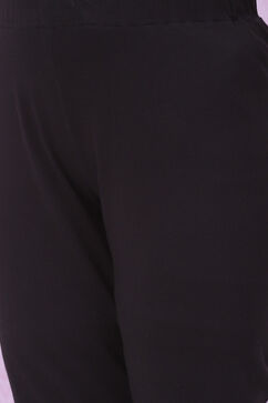 Black Viscose Flared Kurta Legging Suit Set image number 2